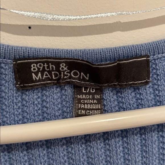 Blue Open Shoulers Ribbed Top - Picture 5 of 5